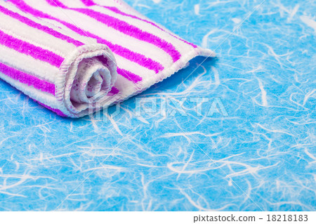 Roll napkin fabric hand on background. Roll napkin fabric hand on background. 18218183