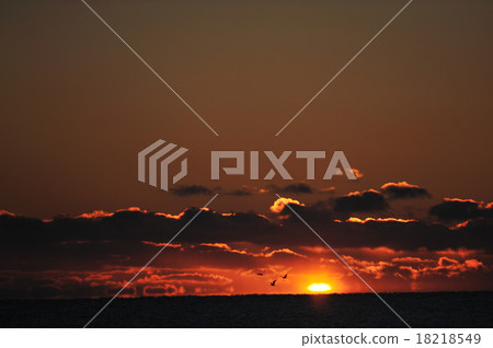 Sunset over the sea Sunset over the sea 18218549