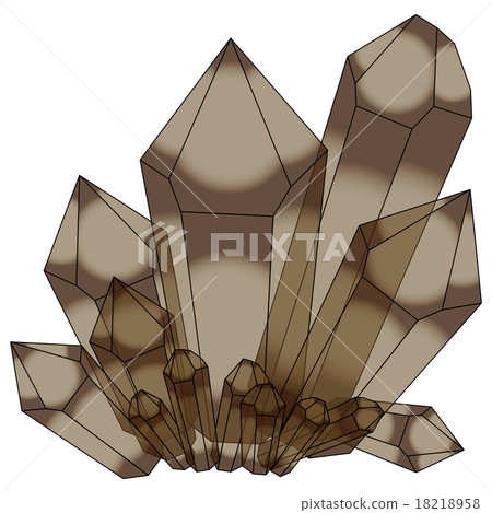 石英煙霧石英簇 18218958