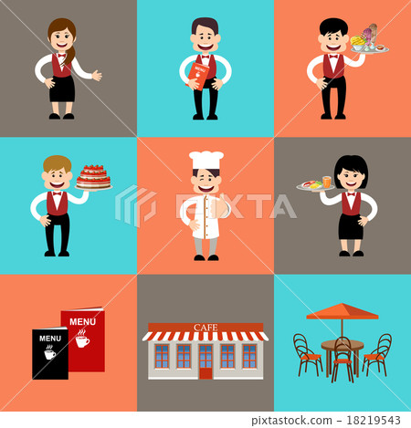 The service personnel in cafe and restaurants The service personnel in cafe and restaurants 18219543