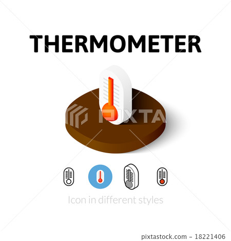 Thermometer icon in different style 18221406