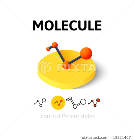 Molecule icon in different style 18221407