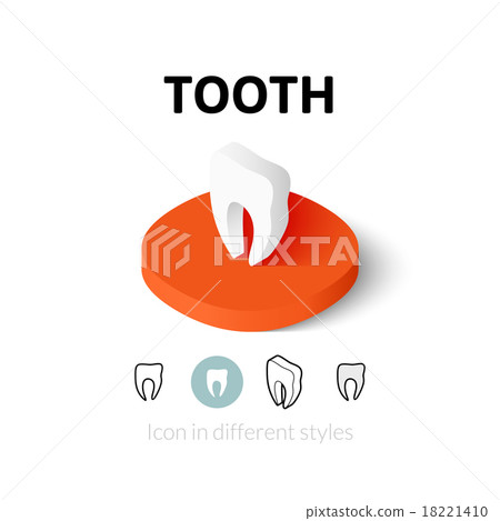 Tooth icon in different style 18221410