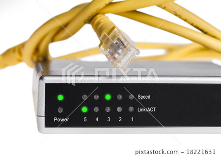 router with wires closeup 18221631