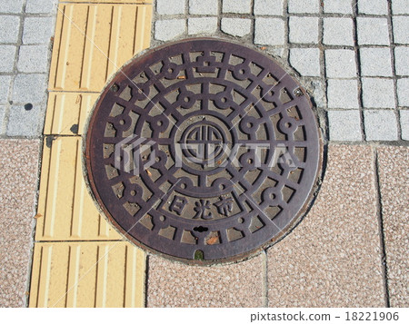 manhole drain cover in Nikko, Japan. 18221906
