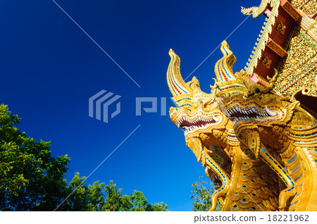 Naga snake statue near Buddhist temple 18221962
