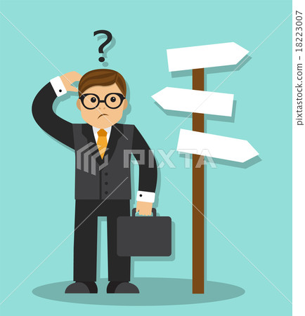 vector illustration of man standing and choose  18223007
