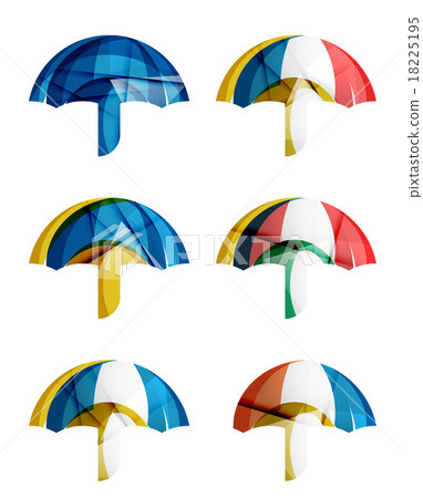 Set of abstract umbrella icons, business logotype 18225195
