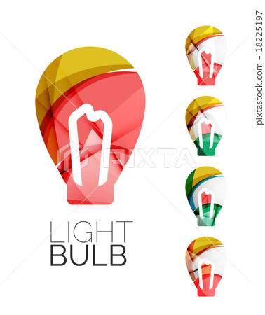 Set of abstract light bulb icons, business 18225197