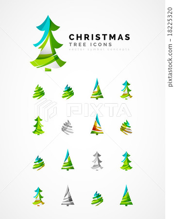 Set of abstract Christmas Tree Icons, business 18225320