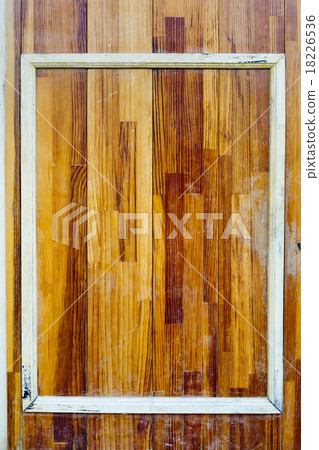 white picture frame on wooden background 18226536