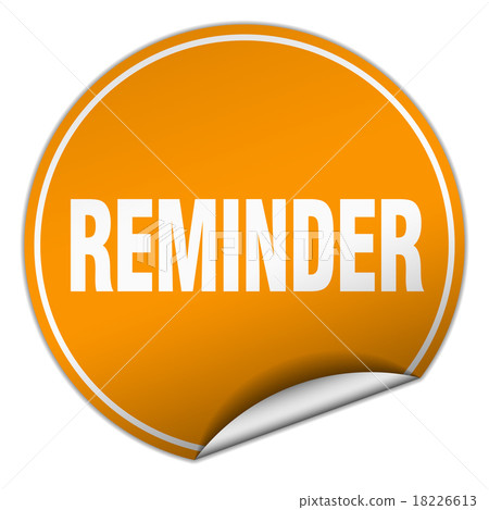 reminder round orange sticker isolated on white - Stock Illustration ...