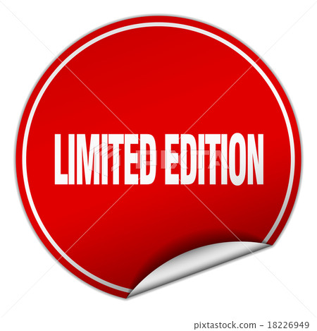 limited edition round red sticker on white 18226949