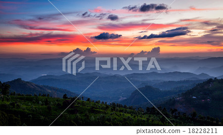 Sunset in mountains 18228211