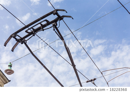 trolley trolleybus electricity cable lines 18228368