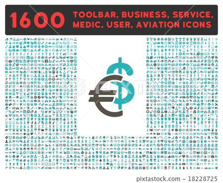 Currency Icon with Large Pictogram Collection Currency Icon with Large Pictogram Collection 18228725