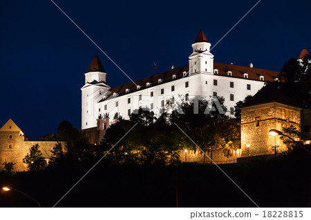 view of Bratislava Castle in night 18228815