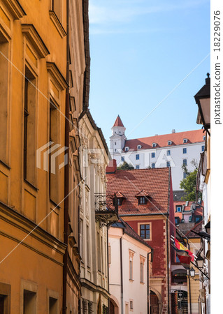 view of Bratislava castle from Bastova street 18229076