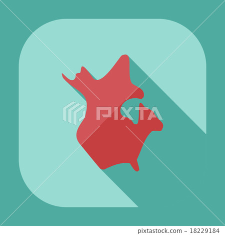 Flat modern design with shadow icons map of Canada 18229184