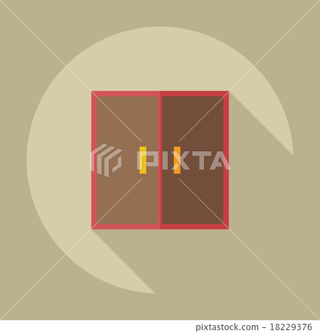 Flat modern design with shadow icons wardrobe Flat modern design with shadow icons wardrobe 18229376