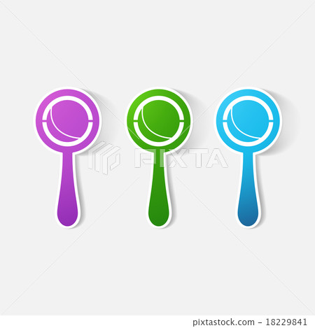 Paper clipped sticker: rattle Paper clipped sticker: rattle 18229841