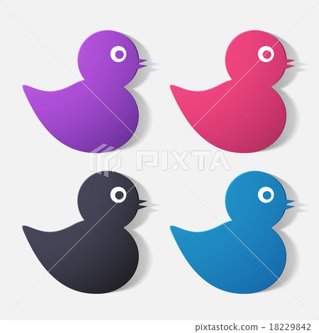 Paper clipped sticker: baby duck 18229842