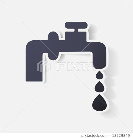 Paper clipped sticker: faucet Paper clipped sticker: faucet 18229849