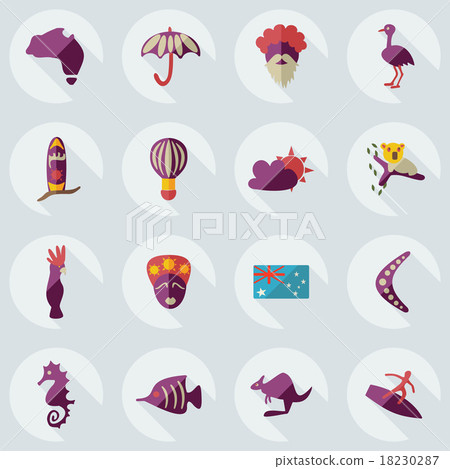 Flat concept, set modern design with shadow Flat concept, set modern design with shadow 18230287