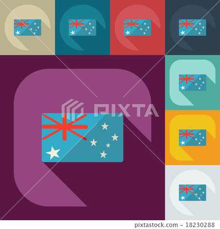 Flat modern design with shadow icons australia - Stock Illustration ...