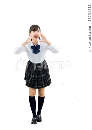 女學生白色後面整體姿勢制服的 18231818
