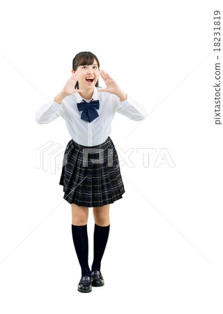 女學生白色後面整體姿勢制服的 18231819