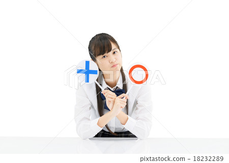 A white back pose of a girls student in a sitting uniform 18232289