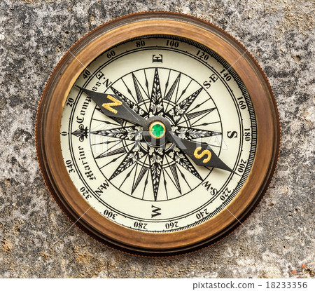 Vintage brass compass Vintage brass compass 18233356