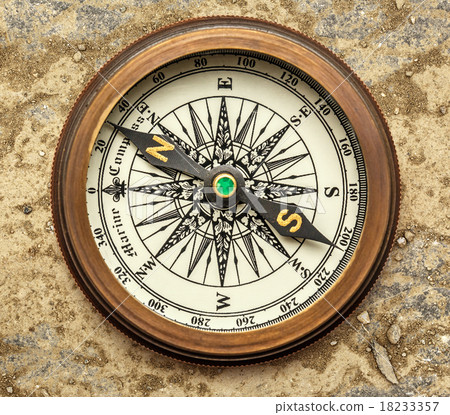 Vintage brass compass 18233357
