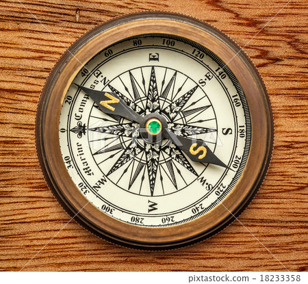 Vintage brass compass Vintage brass compass 18233358