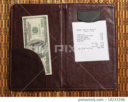 Folder with bill and money 18233396