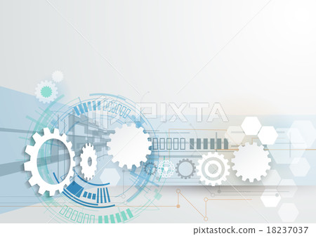Vector illustration gear wheel and circuit board 18237037