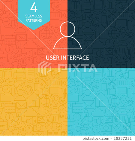 Line Art Website Mobile User Interface Pattern Set 18237231