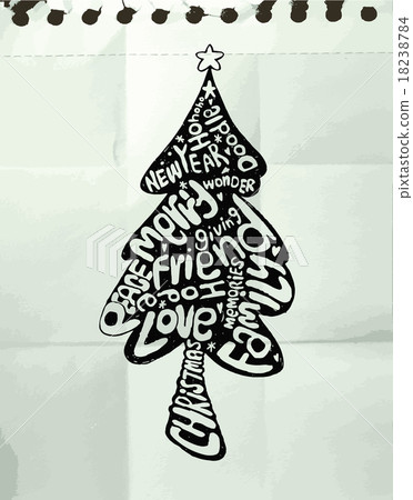 Hand drawing Doodle Silhouette Christmas tree Hand drawing Doodle Silhouette Christmas tree 18238784