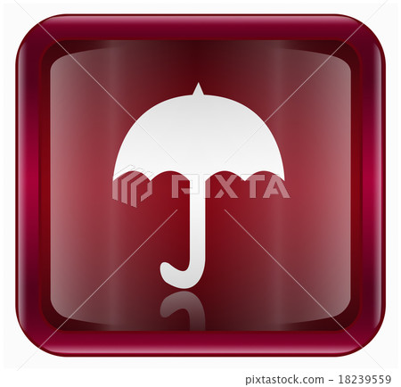 Umbrella icon dark red, isolated on white  18239559