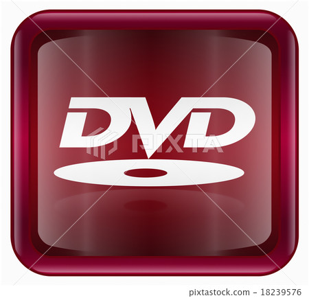 DVD icon dark red, isolated on white background] 18239576