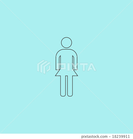 Simple vector woman icon on background - Stock Illustration [18239911 ...