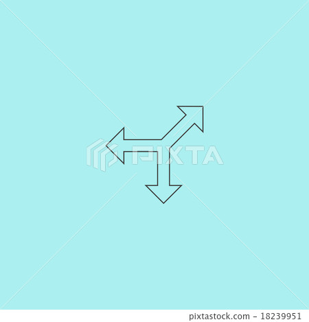 Three-way direction arrow 18239951