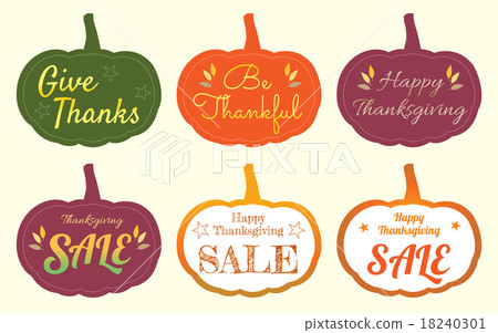 Thanksgiving sale tag banner label sticker 18240301