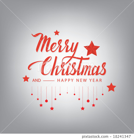 Merry Christmas Cursive Hand Letters 图库插图