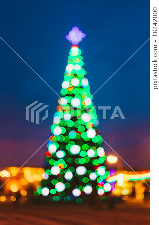 New Year Boke Lights Xmas Christmas Tree And New Year Boke Lights Xmas Christmas Tree And 18242000