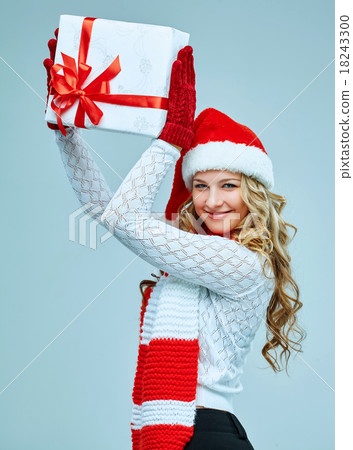 Beautiful young woman in Santa Claus clothes Beautiful young woman in Santa Claus clothes 18243300
