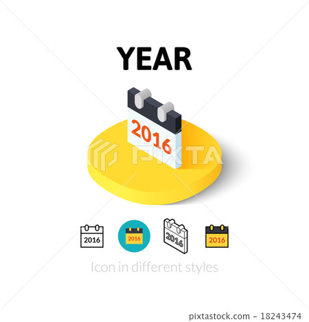 Year icon in different style - Stock Illustration [18243474] - PIXTA