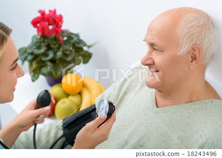 Young granddaughter uses stethoscope to check Young granddaughter uses stethoscope to check 18243496