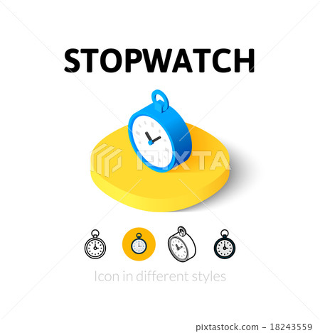 Stopwatch icon in different style 18243559